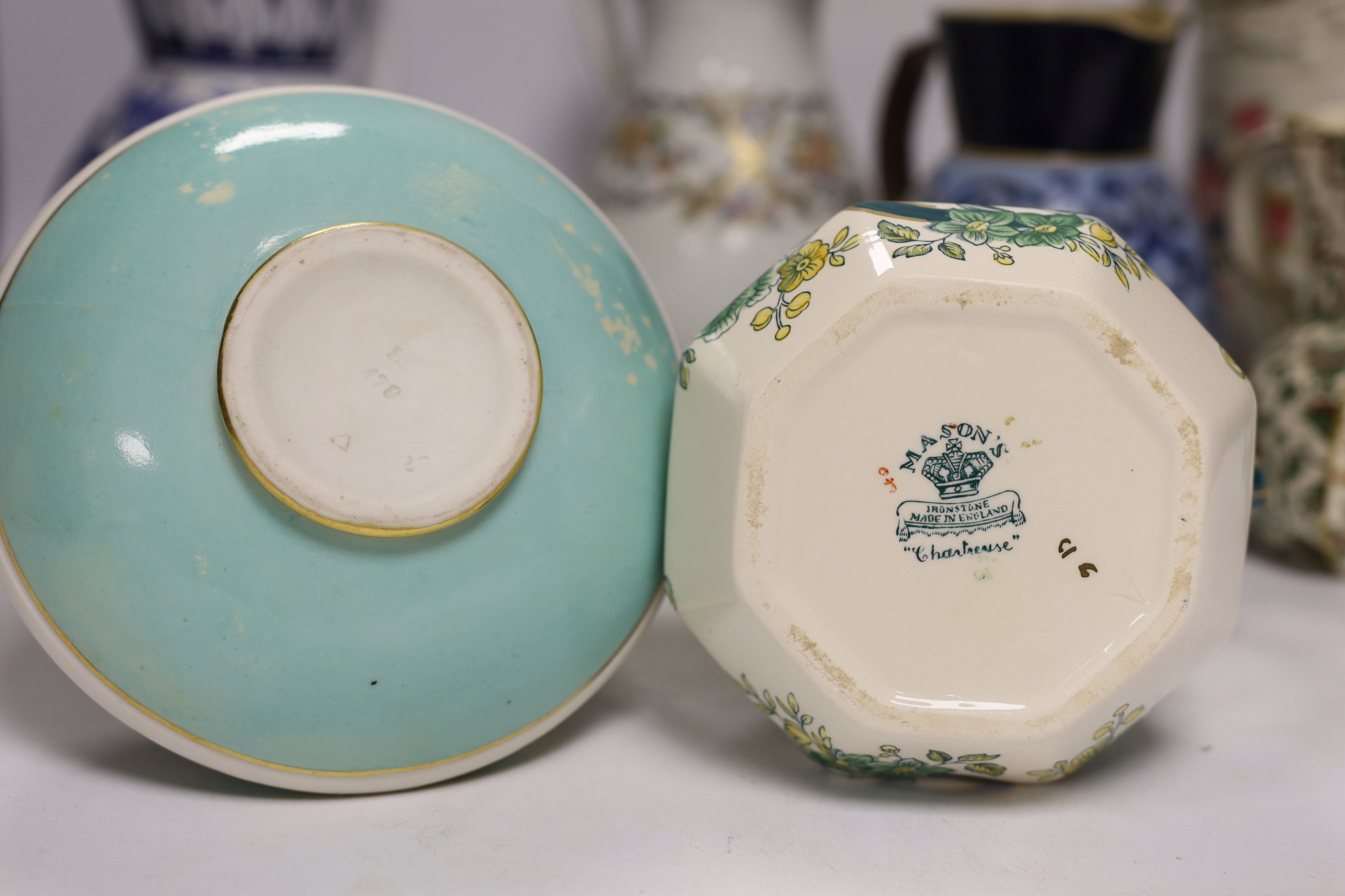 Seven late 19th century and early 20th century jugs, tallest 19cm